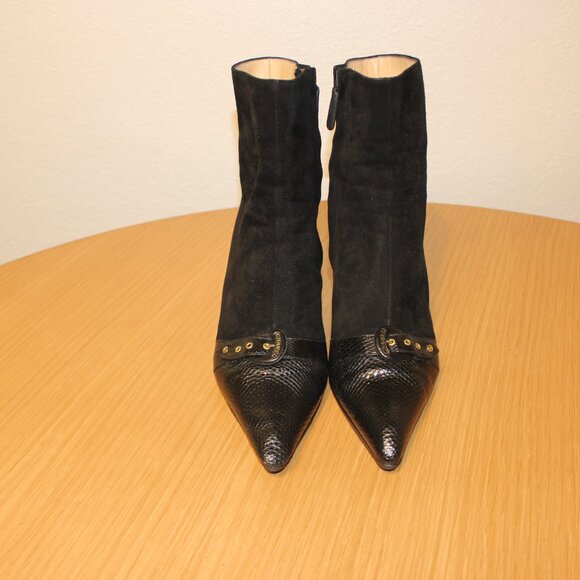 Black Chanel Size 38 Ankle Boots - Picture 1 of 10
